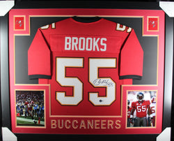 Derrick Brooks framed autographed red jersey