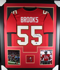 Derrick Brooks framed autographed red jersey