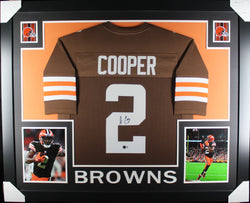 Amari Cooper framed autographed brown jersey