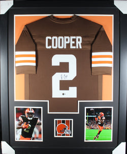 Amari Cooper framed autographed brown jersey