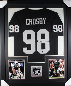Maxx Crosby framed autographed black jersey