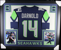 Sam Darnold framed autographed blue jersey "Skyline Style"