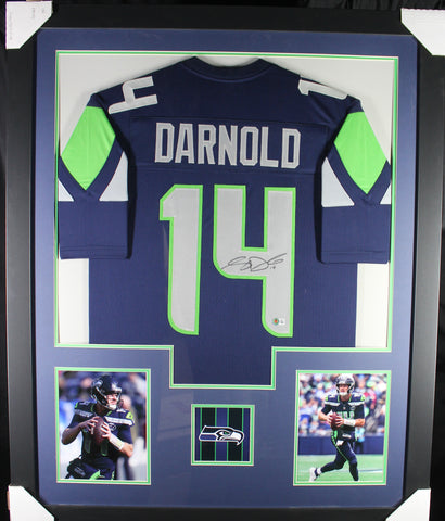 Sam Darnold framed autographed blue jersey "Tower Style"