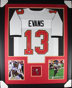 Mike Evans framed autographed white jersey "Tower Style"