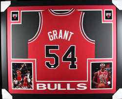 Horace Grant framed autographed red jersey