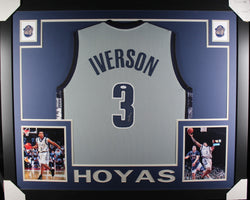 Allen Iverson framed autographed grey college jersey