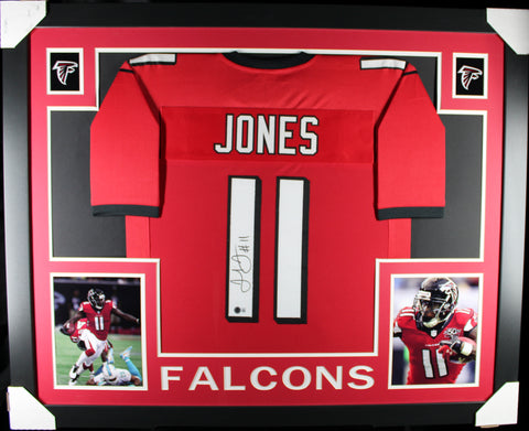 Julio Jones framed autographed red jersey "Skyline Style"