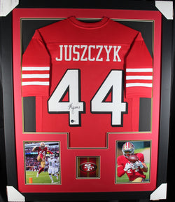 Kyle Juszczyk framed autographed red jersey