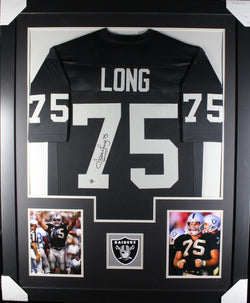 Howie Long framed autographed black jersey