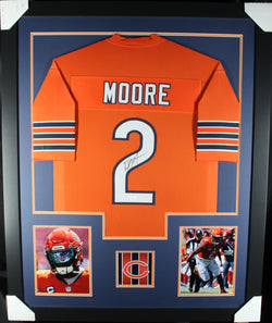DJ Moore framed autographed orange jersey