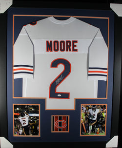 DJ Moore framed autographed white jersey
