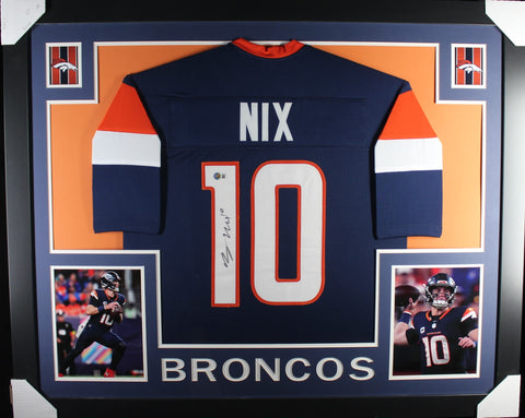 Bo Nix framed autographed blue jersey "Skyline Style"
