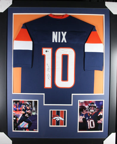 Bo Nix framed autographed blue jersey "Tower Style"