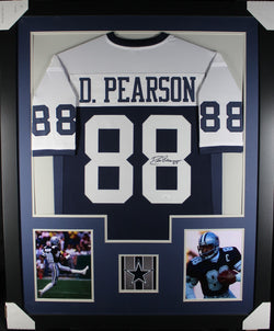 Drew Pearson framed autographed throwback jersey