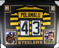 Troy Polamalu framed autographed bumblebee jersey "Skyline Style"