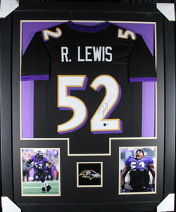 Ray Lewis framed autographed black jersey "Tower Style"