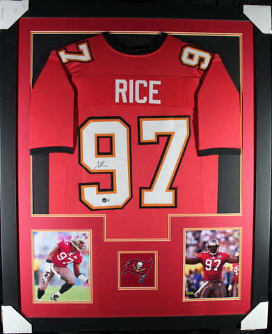 Simeon Rice framed autographed red jersey "Tower Style"
