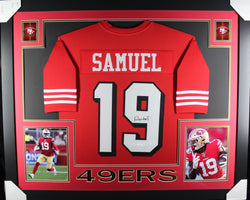 Deebo Samuel framed autographed red jersey