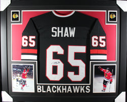 Andrew Shaw framed autographed black jersey