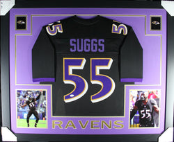 Terrell Suggs framed autographed black jersey "Skyline Style"