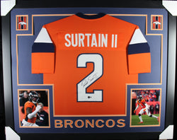 Patrick Surtain II framed autographed orange jersey "Skyline Style"