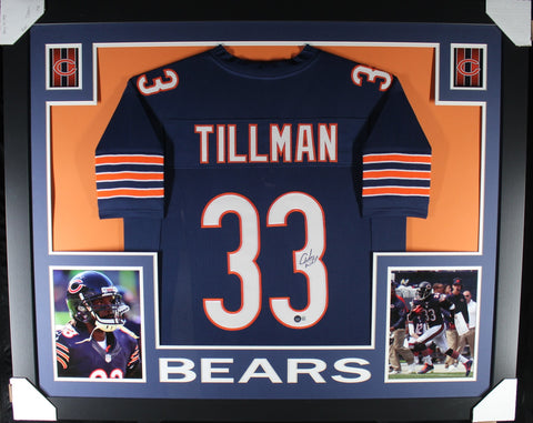 Charles Tillman framed autographed navy jersey "Skyline Style"