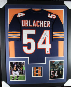 Brian Urlacher framed autographed blue jersey "Tower Style"