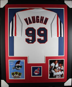 Charlie Sheen "Wild Thing" (Major League) framed autographed white jersey