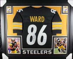 Hines Ward framed autographed black jersey