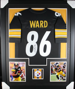 Hines Ward framed autographed black jersey