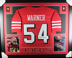 Fred Warner framed autographed red jersey