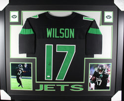 Garrett Wilson framed autographed black jersey