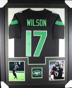 Garrett Wilson framed autographed black jersey