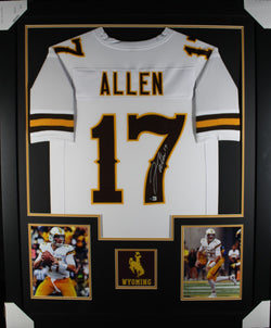 josh-allen-framed-autographed-college-white-jersey