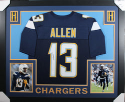 Keenan Allen framed autographed dark blue jersey