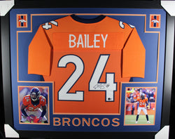 Champ Bailey framed autographed orange jersey