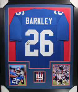 saquon-barkley-framed-autographed-blue-jersey-1