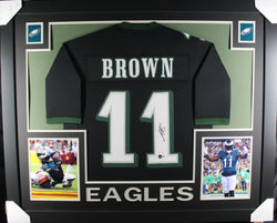 AJ Brown framed autographed black jersey "Skyline Style"