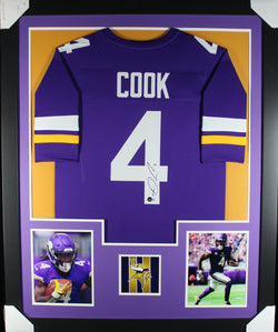 Dalvin Cook framed autographed purple jersey