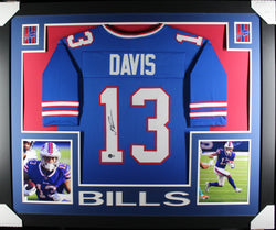 gabriel-davis-framed-autographed-blue-jersey