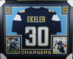 austin-ekeler-framed-autographed-dark-blue-jersey-1