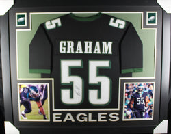 Brandon Graham framed autographed black jersey "Skyline Style"