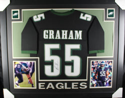Brandon Graham framed autographed black jersey