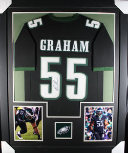 Brandon Graham framed autographed black jersey