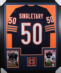 mike-singletary-framed-autographed-blue-jersey