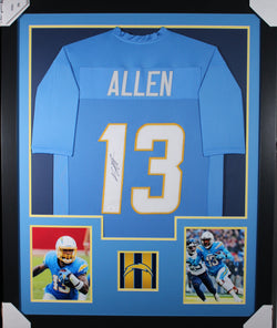 keenan-allen-framed-autographed-powder-blue-jersey