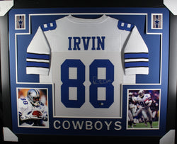michael-irvin-framed-autographed-white-jersey-1