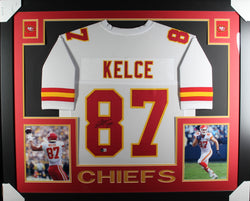 travis-kelce-framed-autographed-white-jersey