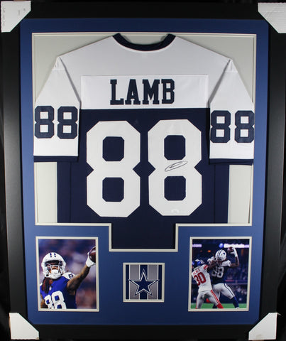 Ceedee Lamb framed autographed throwback jersey