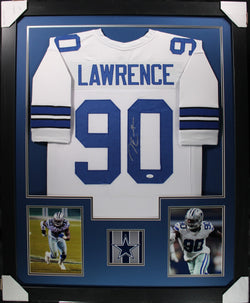 demarcus-lawrence-framed-autographed-white-jersey